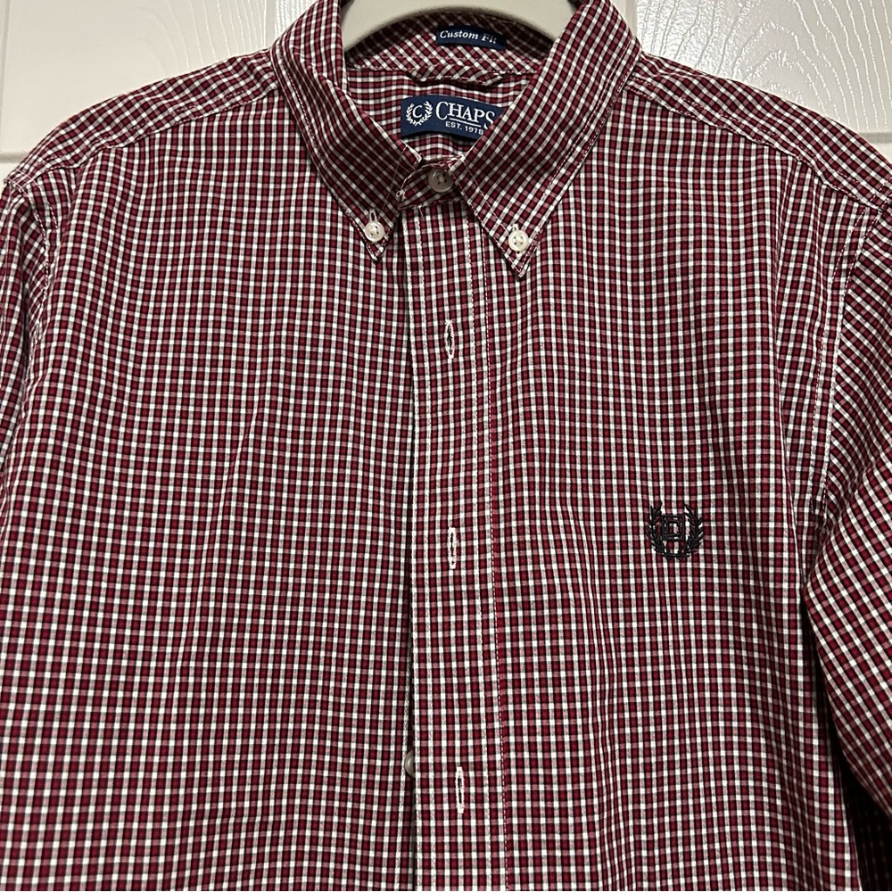 Chaps Maroon Long Sleeved Shirt